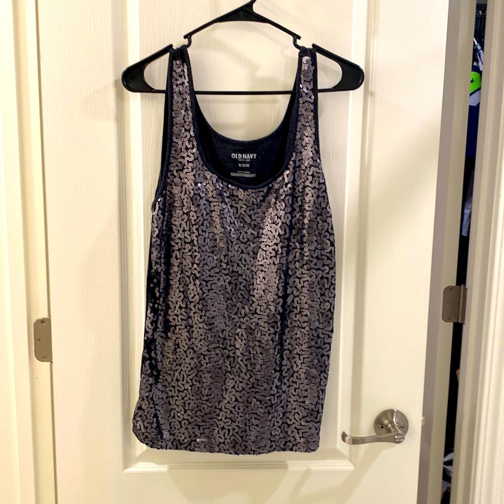 XL old navy gray half sequins tank top